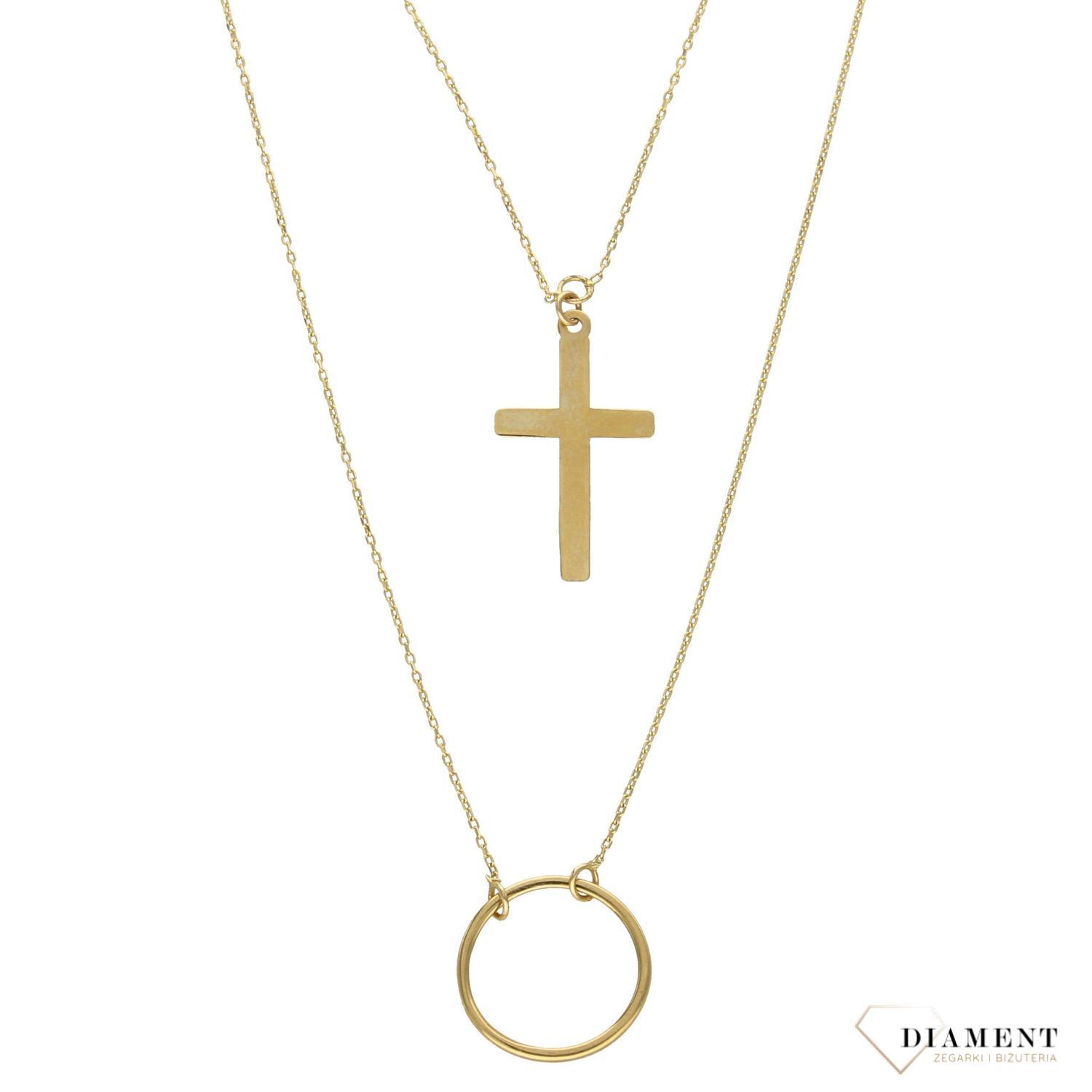 Naszyjnik celebrytka 585 koło z krzyżem NA 726.jpg